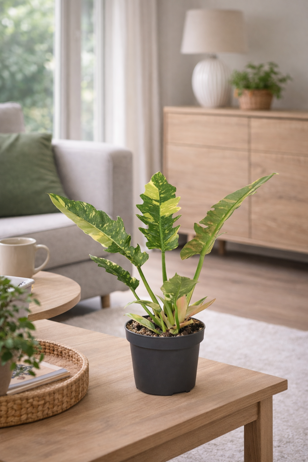 Philodendron Ring of Fire ca. 30 cm – Bunter Baumfreund Zimmerpflanze,  seltene Grünpflanze, pflegeleicht & luftreinigend