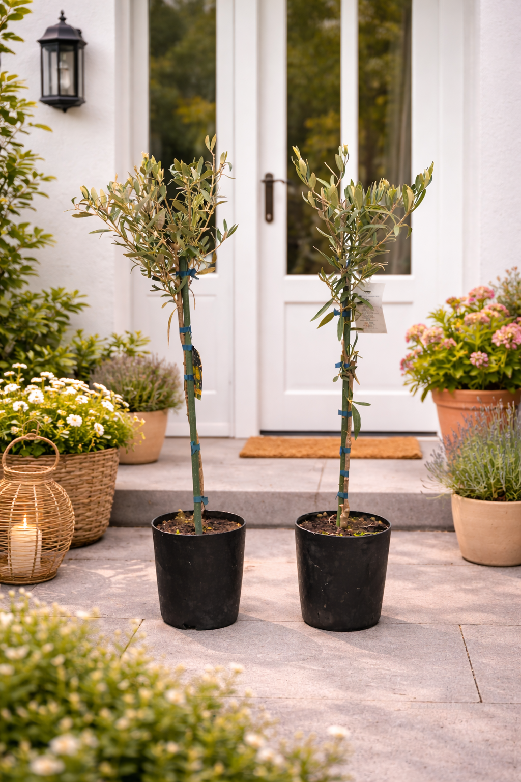2x Olivenbaum 80–100 cm Olea europaea – Echter Olivenbaum, Mediterrane  Pflanze, Winterhart im Kübel, Olivenpflanze
