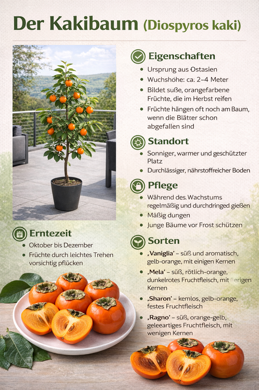 Kaki Baum Diospyros kaki Mela 160 200 cm Kakipflaume Sharonfrucht winterharte Exotenpflanze