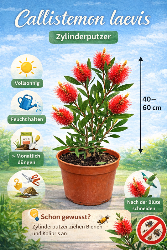 Hustý keř bottlebrush karmínový 40-60 cm Callistemon Laevis - hrnková rostlina