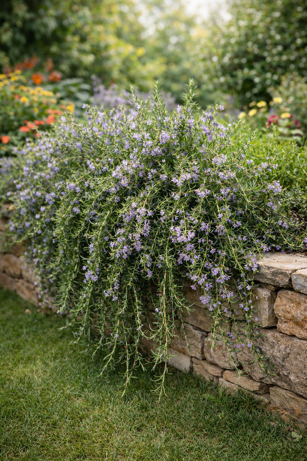 Hängender Rosmarin Prostratus winterhart Kriechrosmarin 3L Topf immergrün  aromatische Kräuterpflanze pflegeleicht