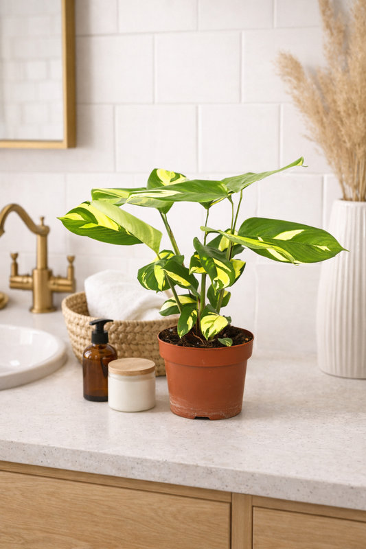 Ctenanthe pilosa Golden Mosaic – 30–40 cm vysoká, robustní pokojová rostlina se zlatým listovým vzorem – známá také jako rostlina Golden Mosaic