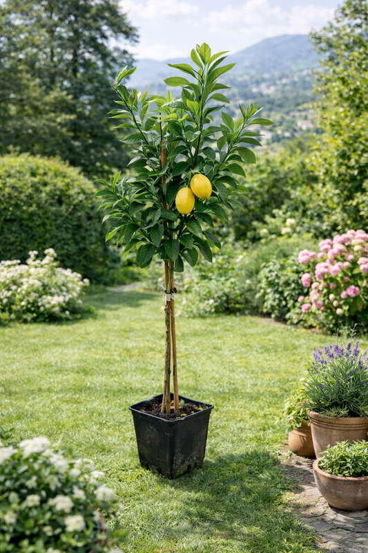 Citrus limon Verna 120-140 cm – Zitronenbaum Verna – Echter Zitronenbaum – Mediterrane Kübelpflanze mit aromatischen Früchten