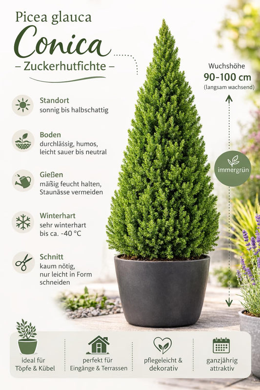 Picea glauca Conica 90-100 cm Zuckerhutfichte Fichte