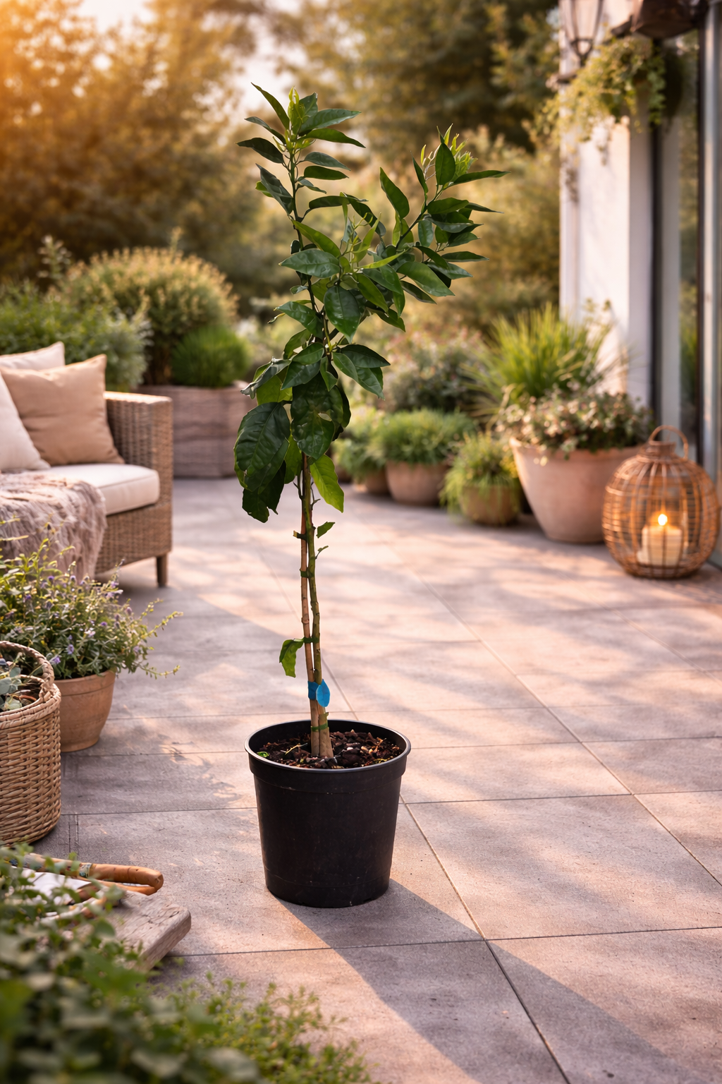 Mandarinenbaum 100–140 cm im Topf (C17) – Citrus reticulata –  Mandarinenbäumchen / Mandarine Pflanze winterhart bedingt für Terrasse &  Balkon
