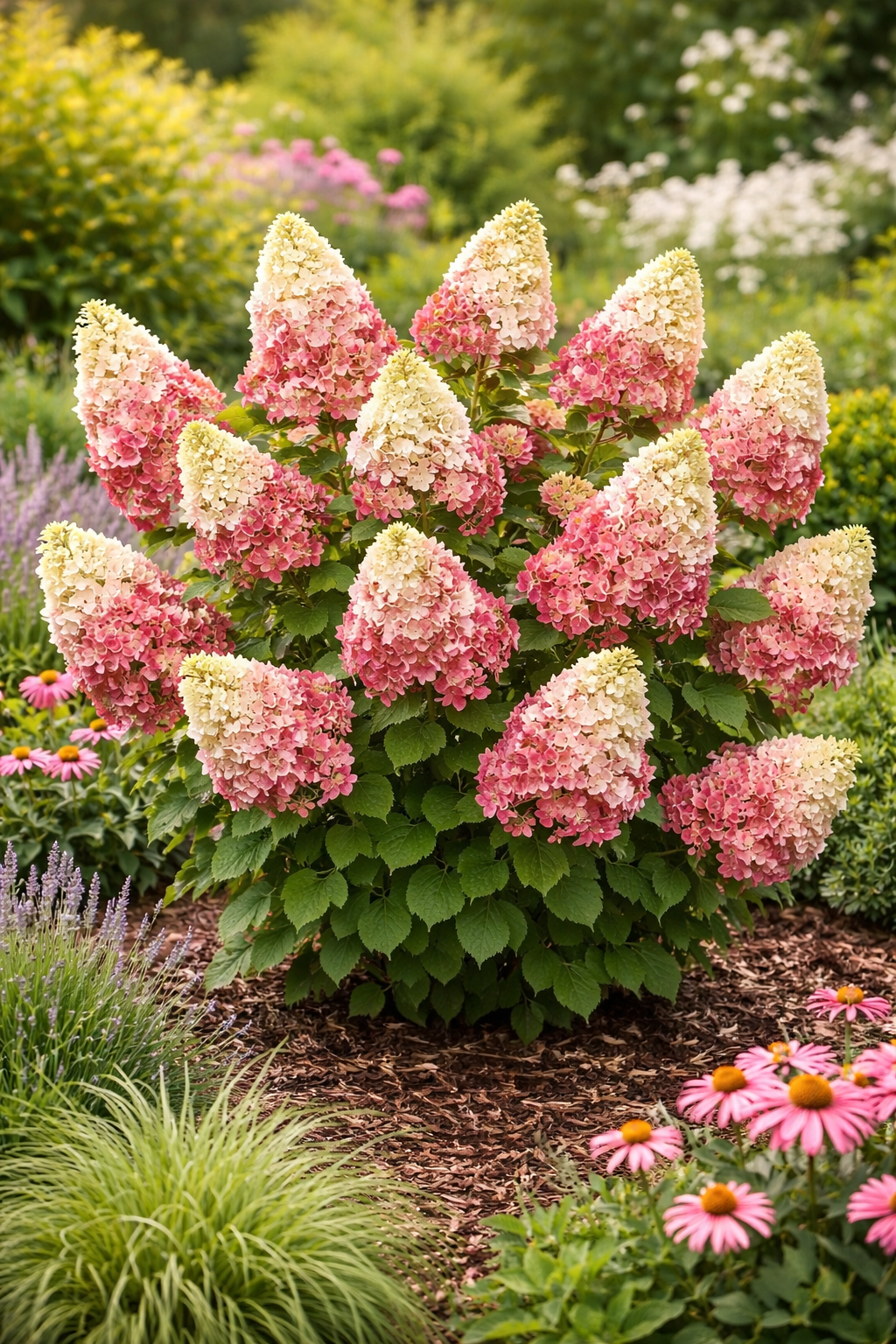 Rispenhortensie 'Wim’s Red' – Hydrangea paniculata im 3L Topf | Blühfreudiger Zierstrauch in Rot-Weiß