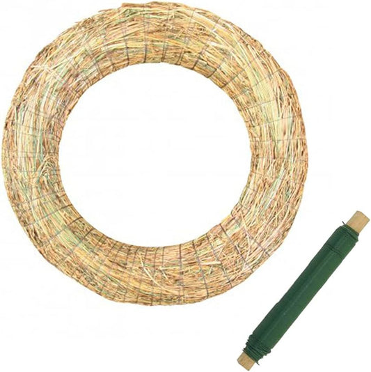 Slaměný věnec pro kreativní adventní dekoraci + balicí drát – ideální pro vaše kutilské projekty!