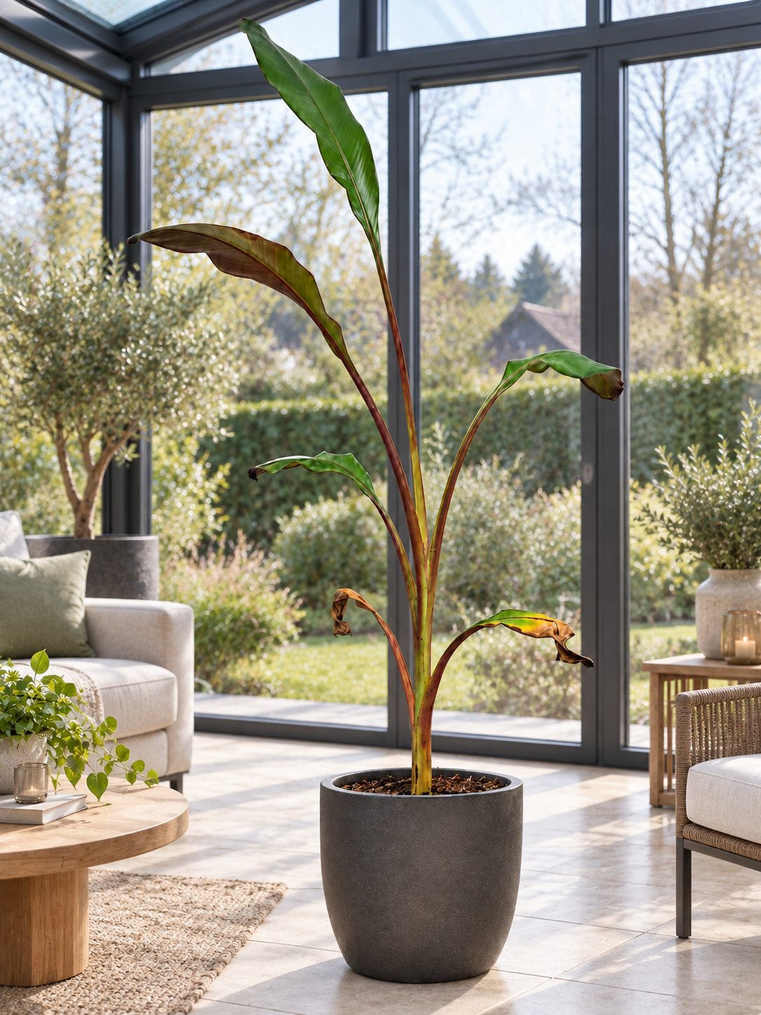 Rote Zierbanane ‘Maurelii’ 160–200 cm – Ensete ventricosum, Abessinische Banane für Terrasse und Wintergarten