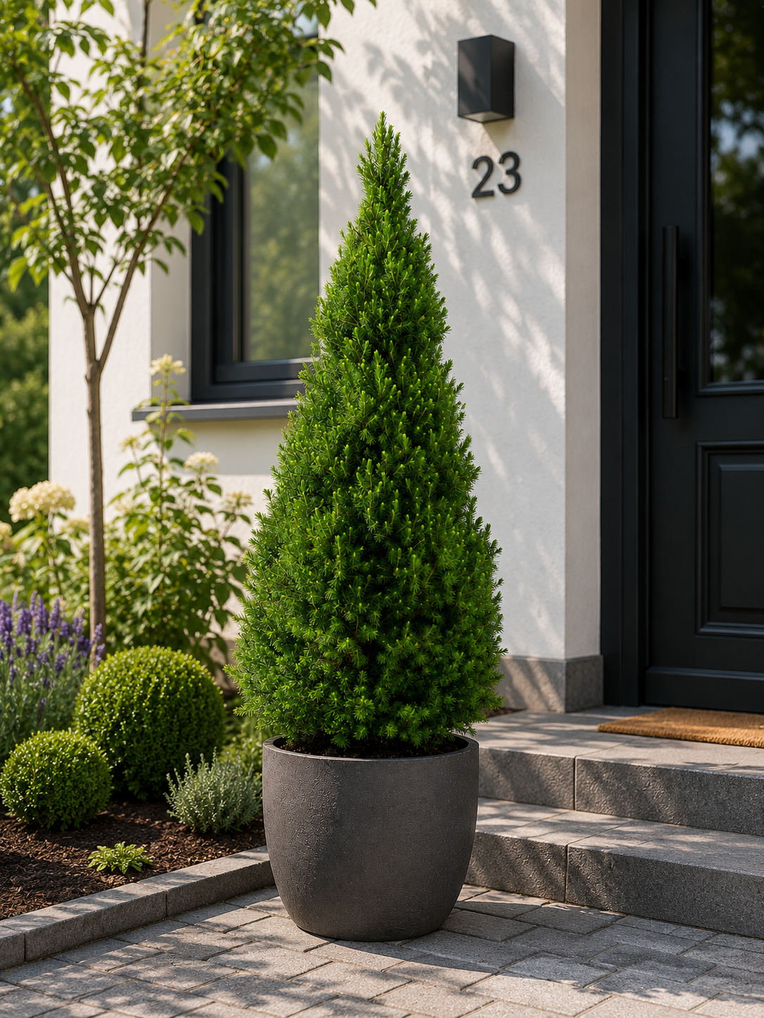 Zuckerhutfichte ‘Conica’ ca. 50 cm – Picea glauca, immergrüne Zwergfichte für Garten, Balkon & Kübel