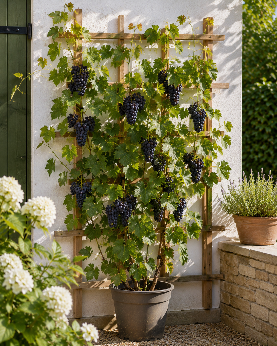 Vitis Buffalo 120-180 cm Weinrebe | Tafeltraube Blaue Weinrebe Rebstock Kletterpflanze winterhart