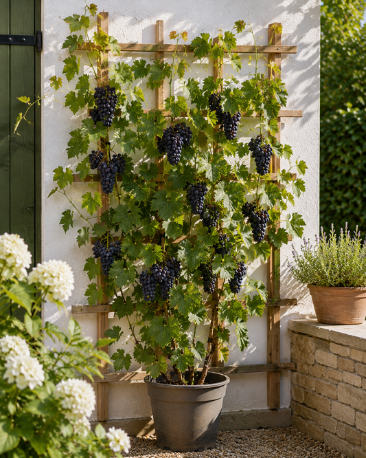 Vitis Buffalo 120-180 cm Weinrebe | Tafeltraube Blaue Weinrebe Rebstock Kletterpflanze winterhart