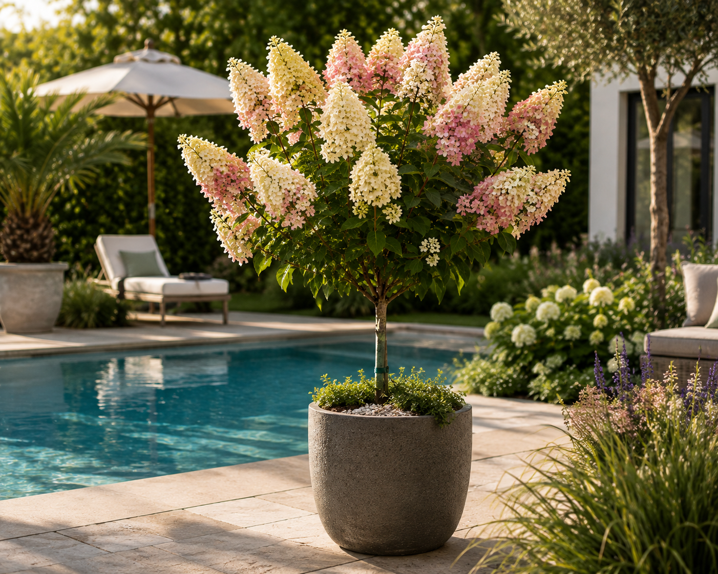 Hydrangea paniculata 'Magical Andes' Stämmchen 100–120 cm – Rispenhortensie Stamm, winterhart, Blütenstrauch für Garten, Terrasse & Kübel