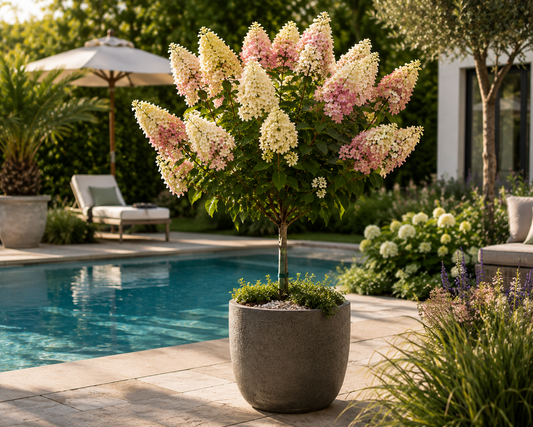 Hydrangea paniculata 'Magical Andes' Stämmchen 100–120 cm – Rispenhortensie Stamm, winterhart, Blütenstrauch für Garten, Terrasse & Kübel