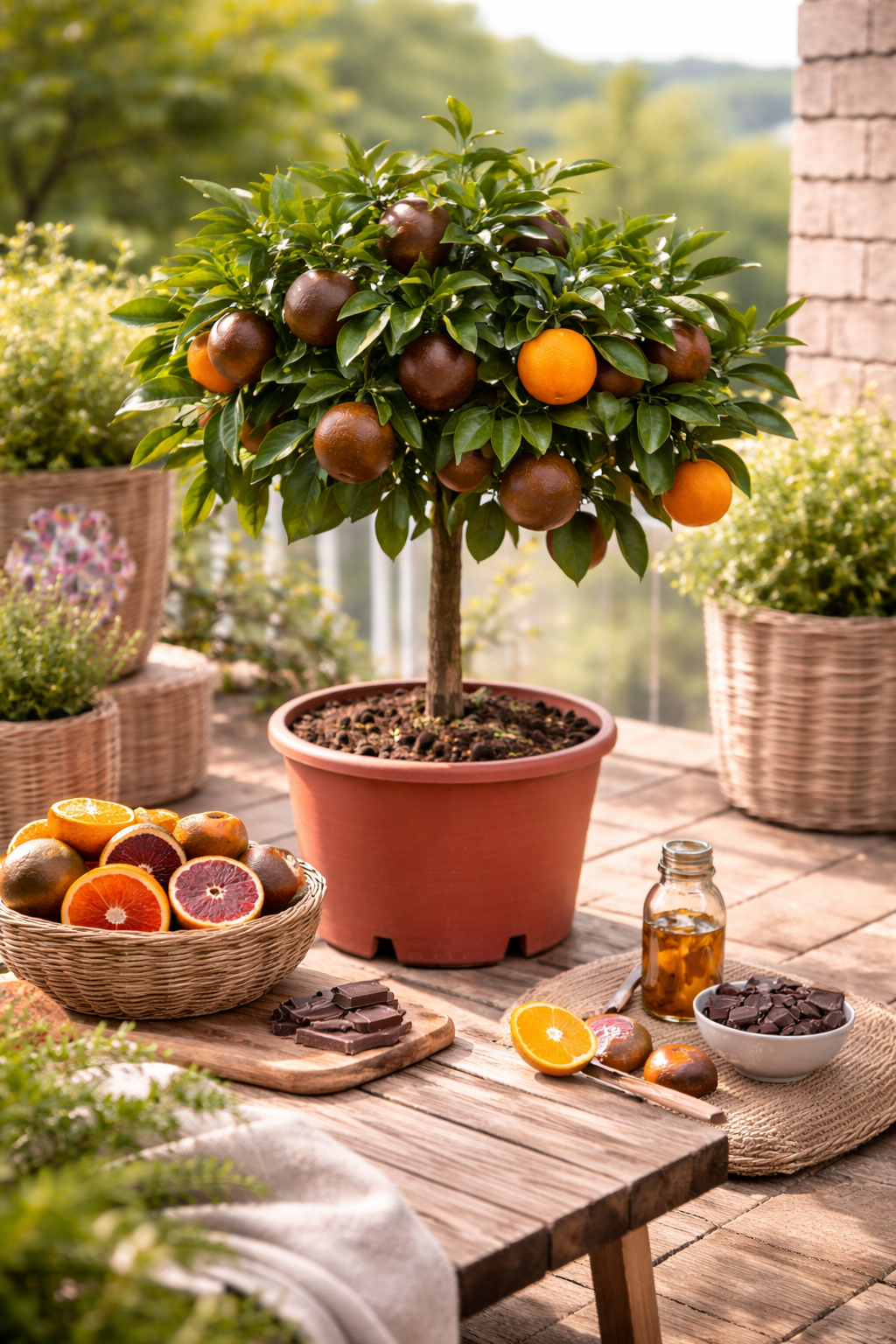Arancio Chocolate Orangebaum (Chocolate Navel Orange) – Citrus sinensis – seltene Schokoladenorange 70–100 cm, Orangenbaum kaufen