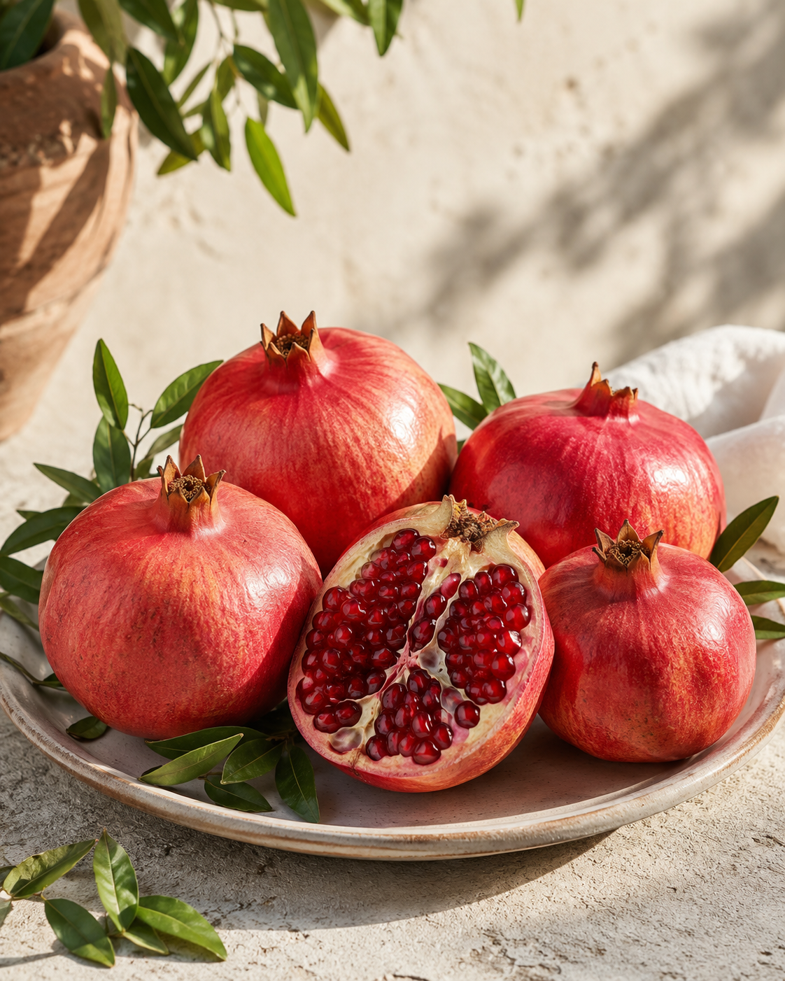 Punica Granatum Tendral de Valencia – Granatapfelbaum 70–100 cm – Mediterraner Granatapfel Strauch winterhart Kübelpflanze Obstbaum