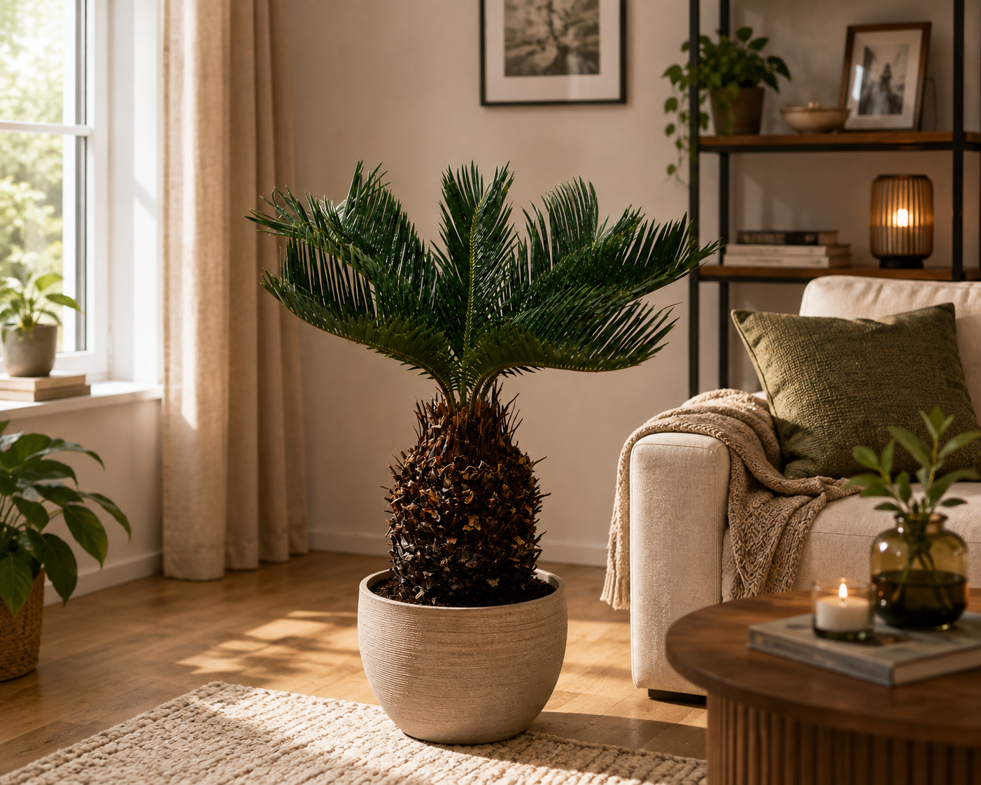 Palmfarn (Cycas revoluta) 50–60 cm – Japanischer Palmfarn mit 15–20 cm Knolle | Exotische Zimmerpflanze, Kübelpflanze & Wintergarten