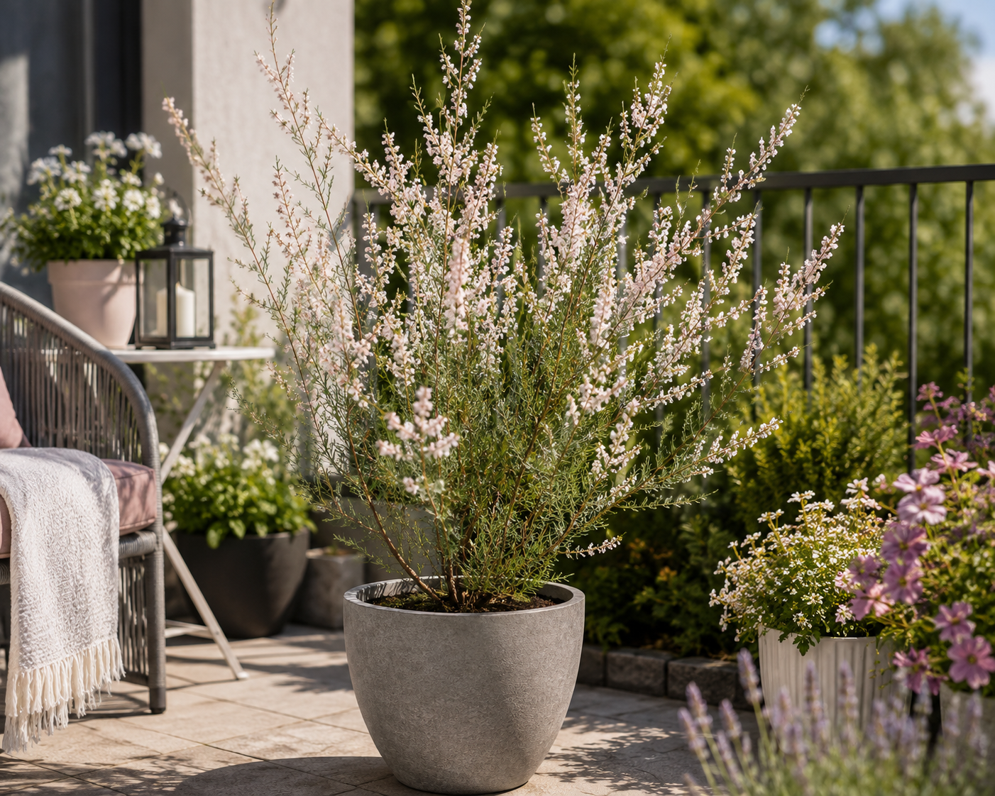 Tamarix 'Hulsdonk White' 40–60 cm – Weiße Tamariske | Winterharter Blütenstrauch für Garten, Hecke & Kübel