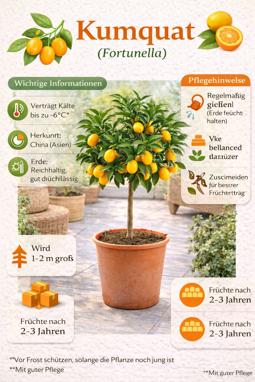 Kumquat Pflanze 70–80 cm – Fortunella margarita Zitrusbaum | Zwergorange Citrus Zimmerpflanze winterhart bedingt