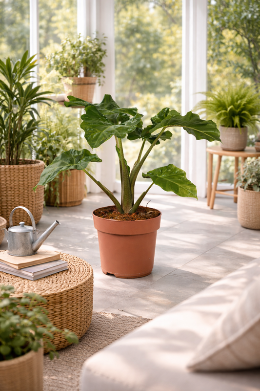 Alocasia Low Rider 60-80 cm - Snadno udržovatelná exotická rostlina pro váš domov s dekorativními, lesklými listy