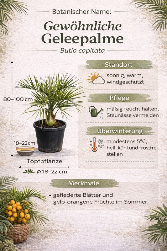 Geleepalme Butia capitata winterharte Palme 80-100 cm Kübelpflanze Jelly Palm exotische Palme winterhart