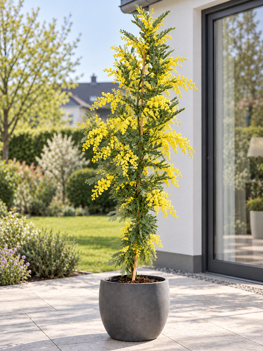Mimosa dealbata ‘Gaulois’ Canne ca. 120 cm – Gelbe Wintermimose und duftende Silber-Akazie