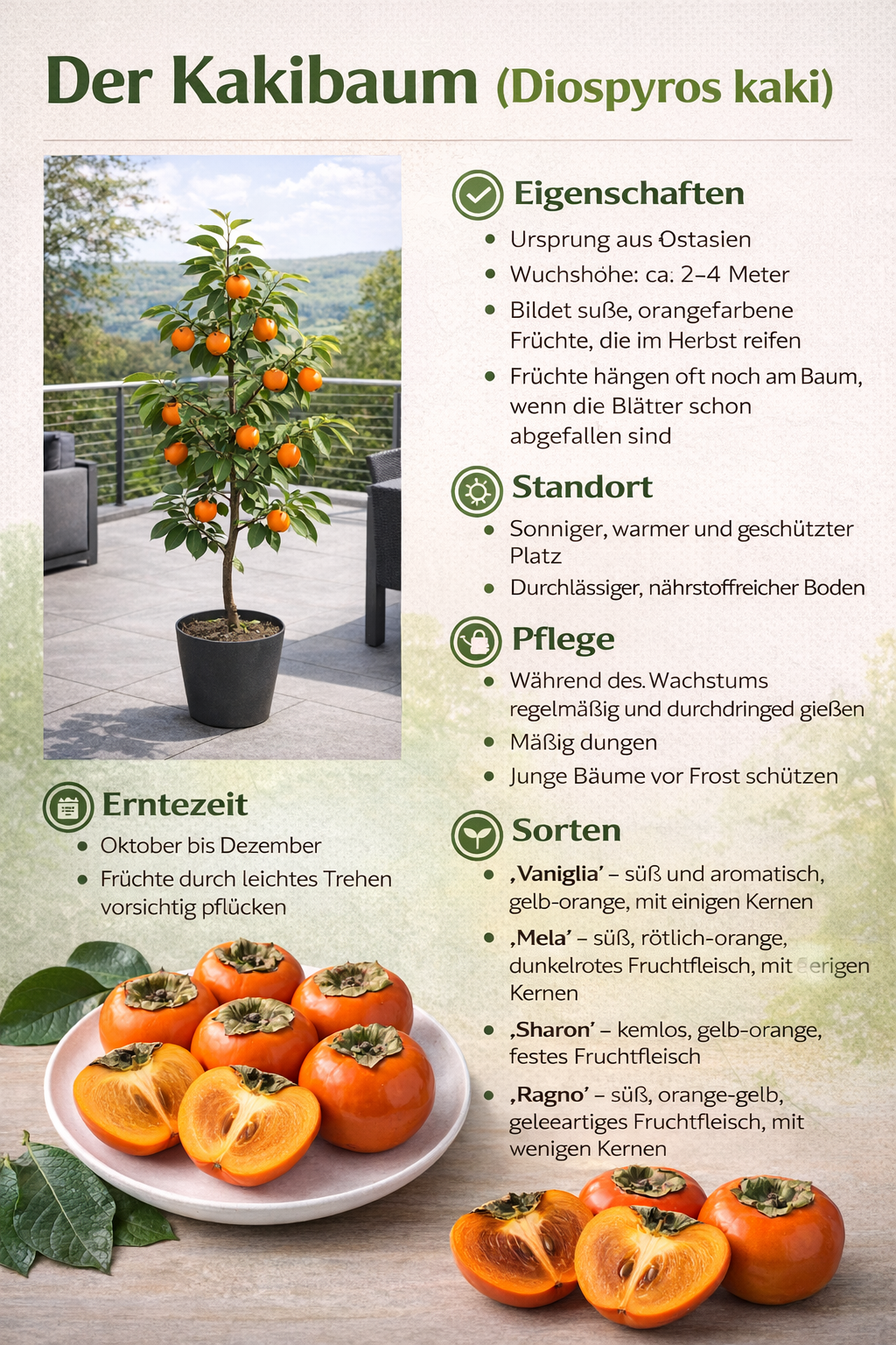 Kaki Baum Diospyros kaki Mela 160 200 cm Kakipflaume Sharonfrucht winterharte Exotenpflanze