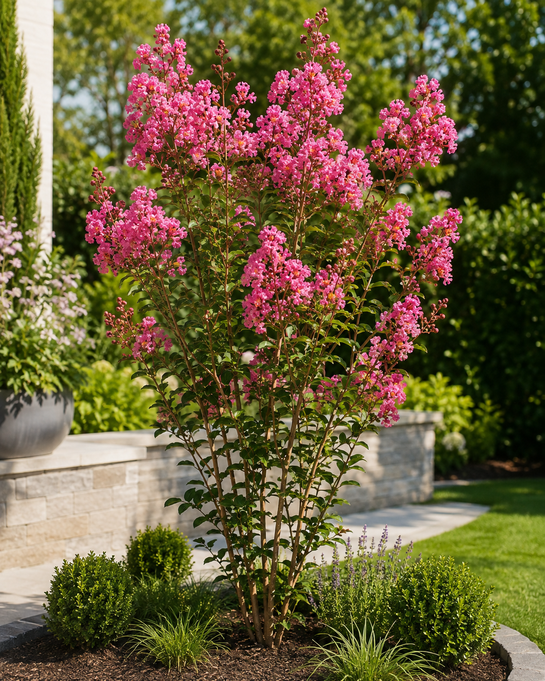 Lagerstroemia indica Rosea Nova 40–60 cm – Rosa Kreppmyrte im 2,5-Liter-Topf – Flieder des Südens für Garten und Kübel