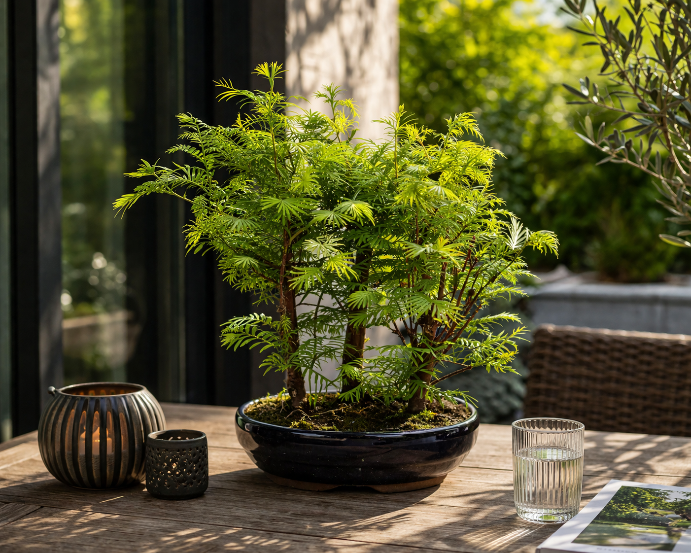 Outdoor Bonsai Urweltmammutbaum (Metasequoia) ca. 30 cm – winterhart, pflegeleicht, Mini Baum für Garten & Balkon