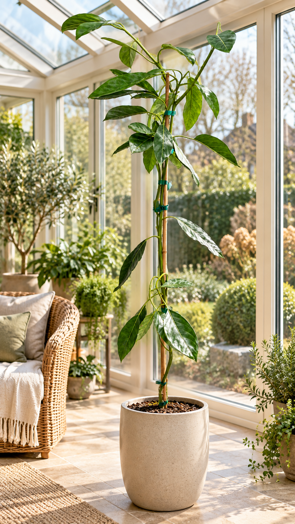 Avocadobaum ‘Hass’ – Avocado-Pflanze (Persea americana) für Kübel, Terrasse & Wintergarten – 150–200 cm inkl. Topf