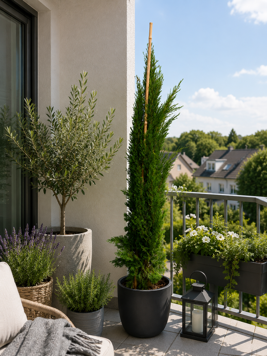 Cupressus sempervirens Totem 140–160 cm – Säulenzypresse Mediterrane Zypresse Italienische Zypresse Wintergrün