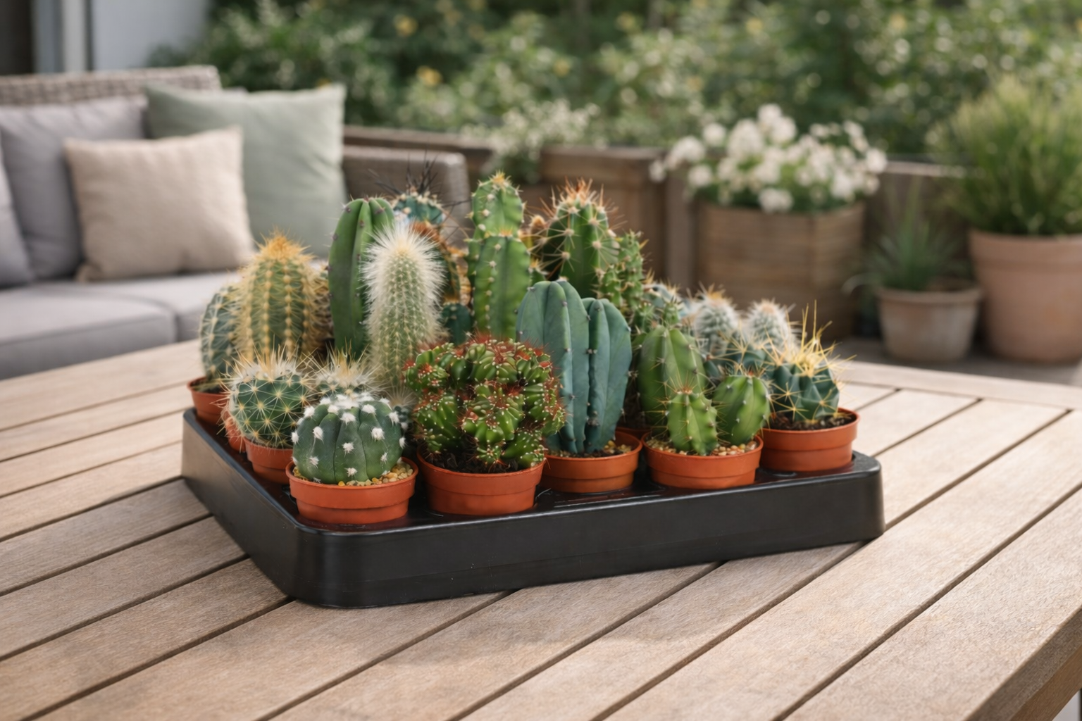 Mini Kakteen Set 10 Pflanzen 10–15 cm – Kaktus Zimmerpflanzen im Topf –  Blumen-Senf®
