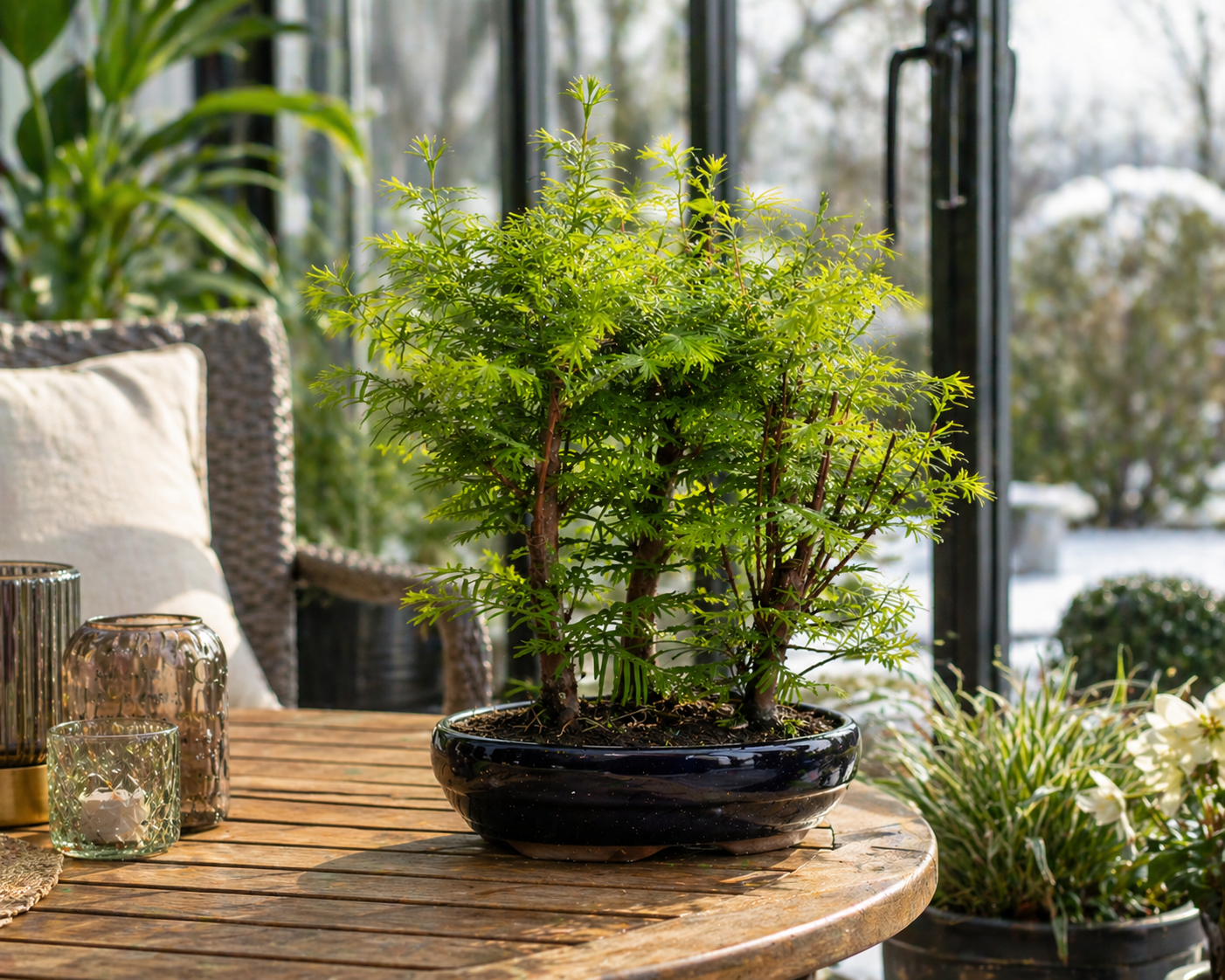 Outdoor Bonsai Urweltmammutbaum (Metasequoia) ca. 30 cm – winterhart, pflegeleicht, Mini Baum für Garten & Balkon