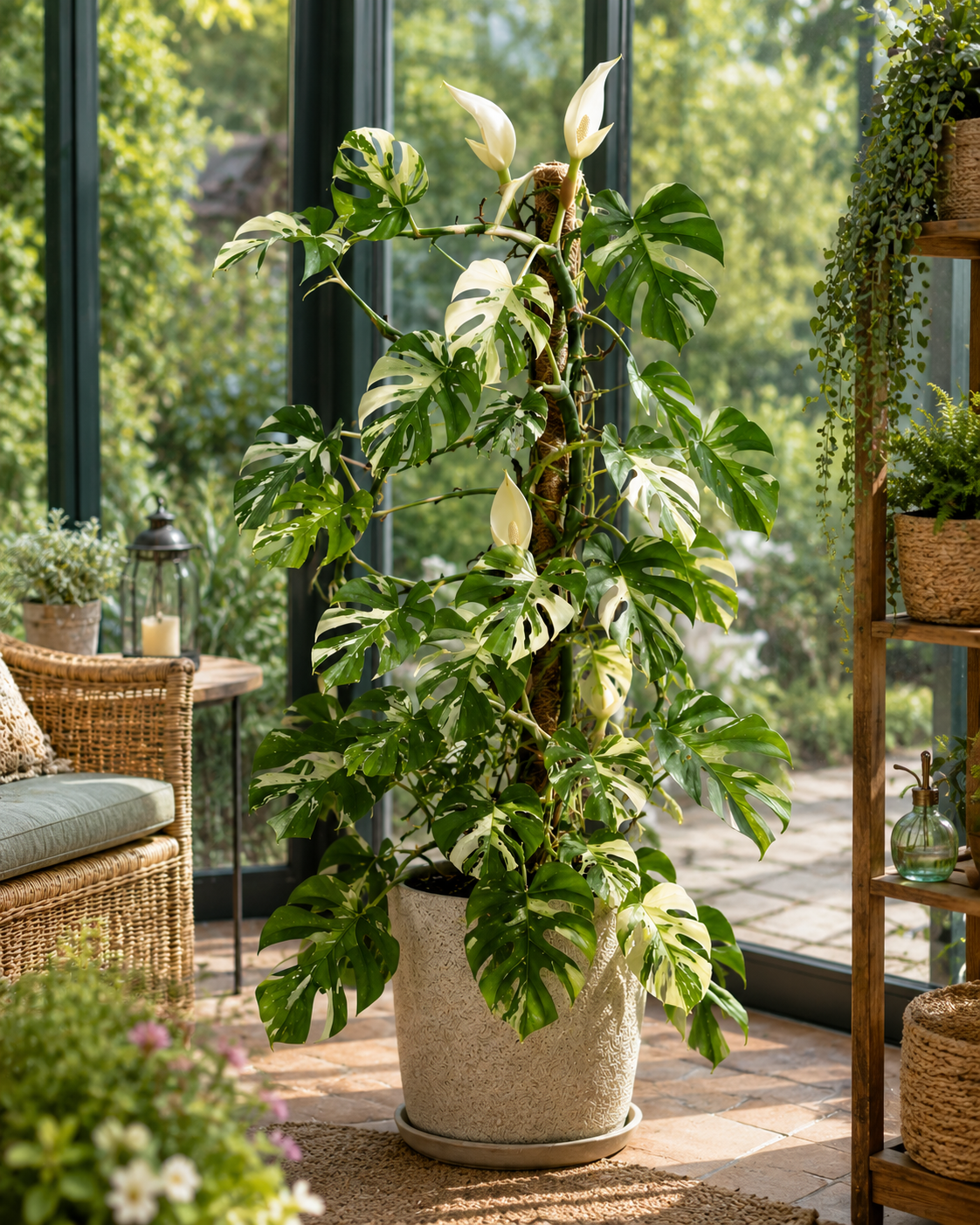 Rhaphidophora Tetrasperma Variegata 60–80 cm – Variegierte Mini Monstera, Monstera Ginny, Zimmerpflanze mit Panaschierung