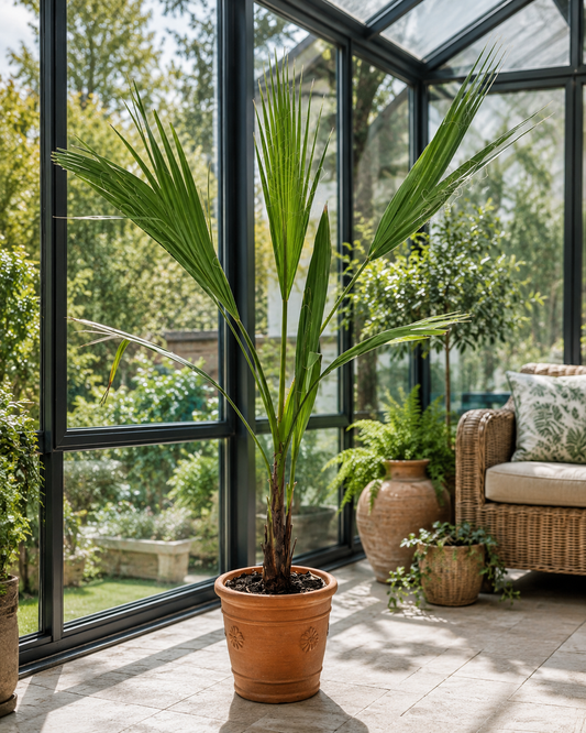 Washingtonia Robusta 100–140 cm Mexikanische Fächerpalme Winterharte Kübelpalme Tropische Palme