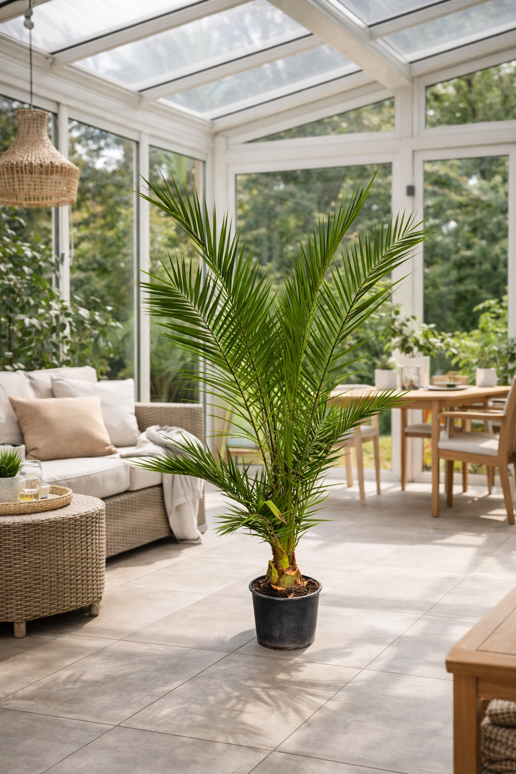 2 Stück Phoenix canariensis 190–210 cm – Dattelpalmen XXL für Balkon und Terrasse