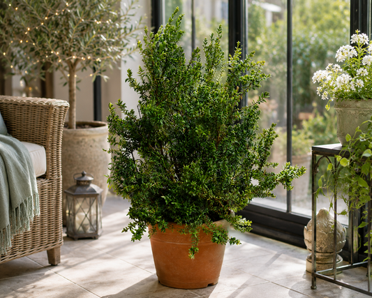Myrtus communis Busch ca. 80 cm – Echte Brautmyrte – Duftmyrte – Mediterrane Myrte – immergrüne Kübelpflanze für Garten, Balkon & Terrasse