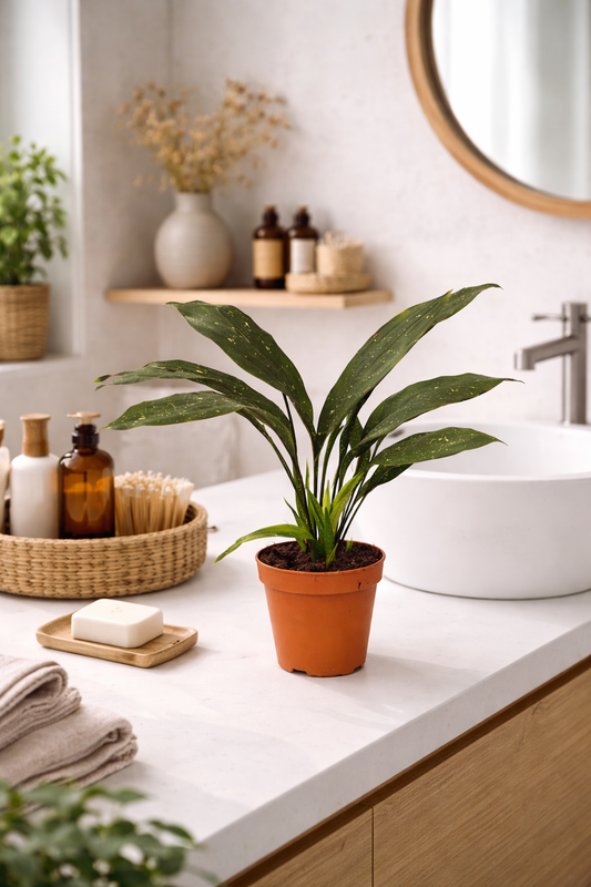 Aspidistra elatior Milky Way 50-60 cm – Schusterpalme mit Sternsprenkeln | Robuste Zimmerpflanze für Schatten & Büro