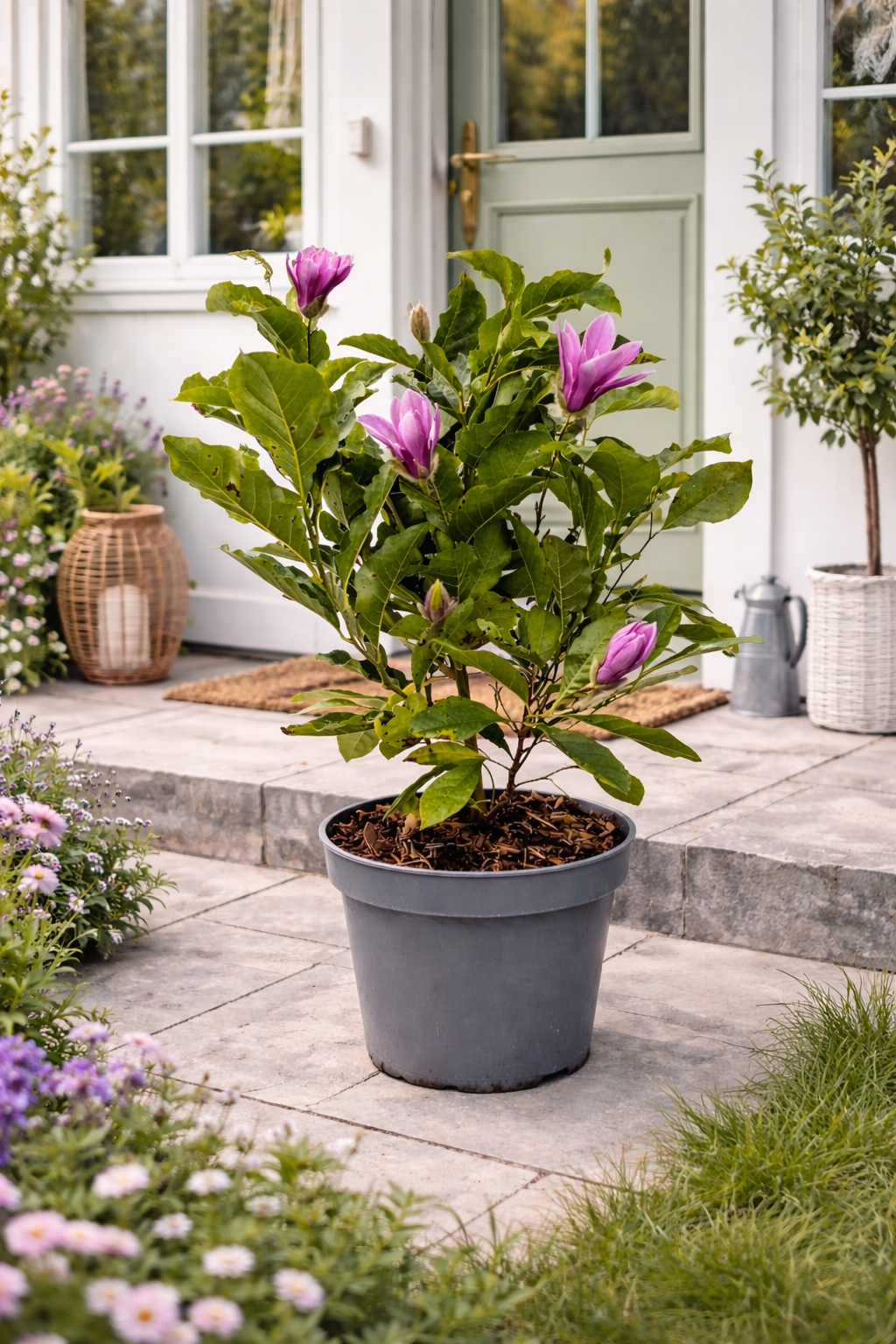 Magnolie 'Susan' 60-80 cm – Kvetoucí zahradní rostlina | Trpasličí magnólie v květináči, mrazuvzdorná a voňavá