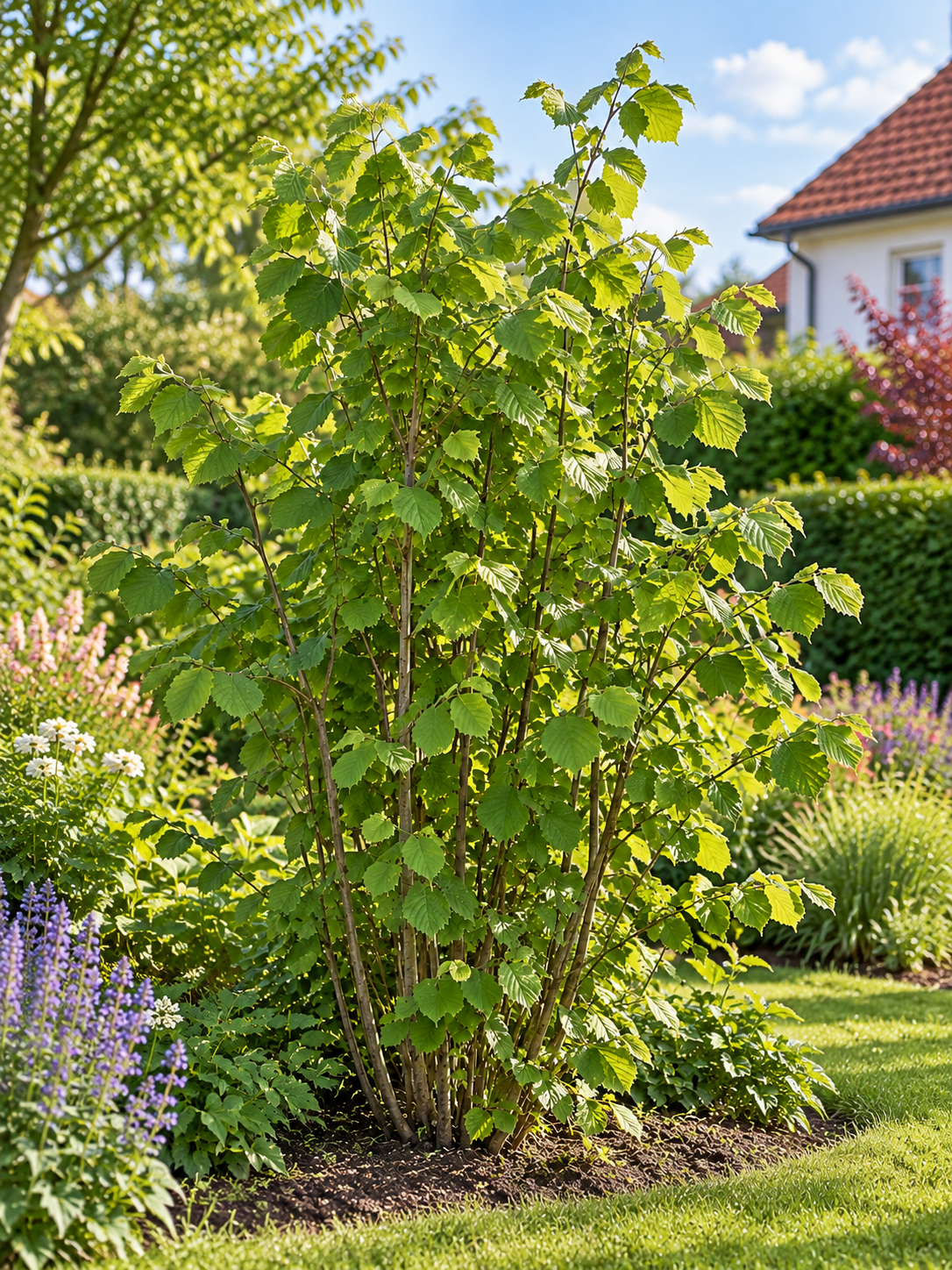 Haselnuss-Strauch Corylus ‘Webb’s Prize Cob’ – Edle Haselnuss Pflanze 50-70 cm im Container