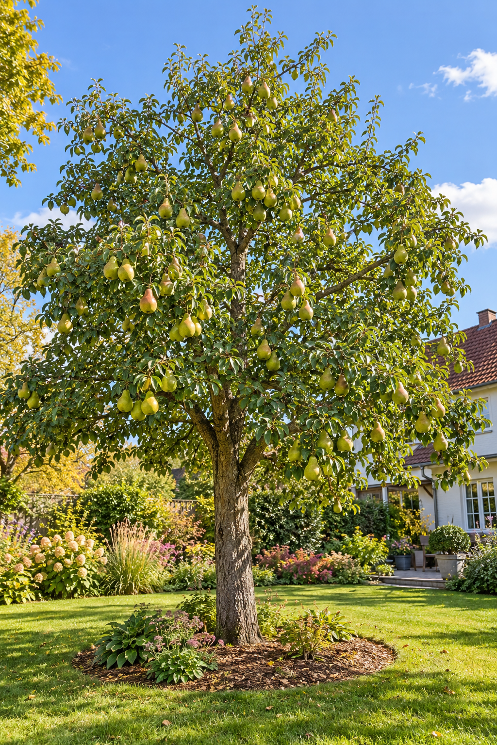 Birnbaum ‘Doyenné du Comice’ – Vereinsdechantsbirne, süße Tafelbirne für den Garten – 100–120 cm inkl. Topf
