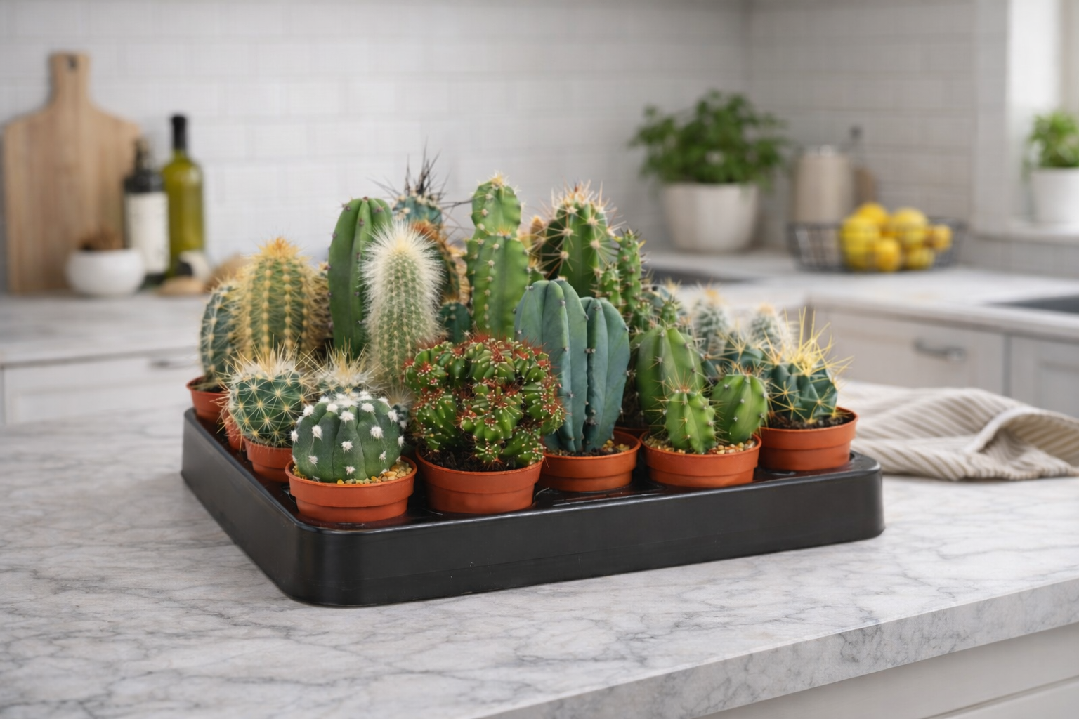 Mini Kakteen Set 10 Pflanzen 10–15 cm – Kaktus Zimmerpflanzen im Topf –  Blumen-Senf®
