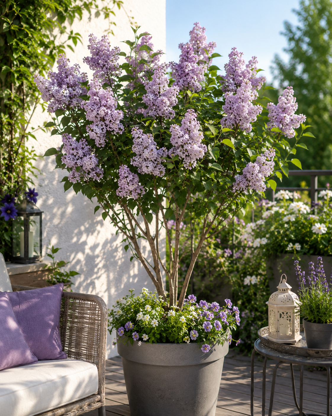 Syringa vulgaris Katharine Havemeyer Flieder ca. 100 cm Edel-Flieder Duftflieder Gartenpflanze