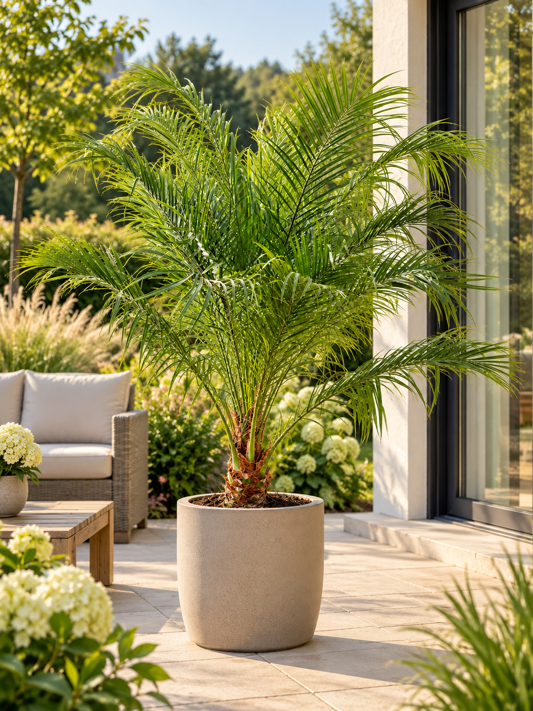 Zwerg-Dattelpalme 100–120 cm – Phoenix roebelenii, elegante Zimmerpalme für Wohnzimmer, Wintergarten & Terrasse