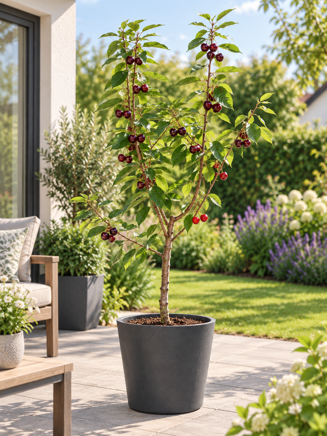 Süßkirsche ‘Regina’ 100–120 cm – Prunus avium | Dunkelrote Knorpelkirsche für Garten und Obstwiese