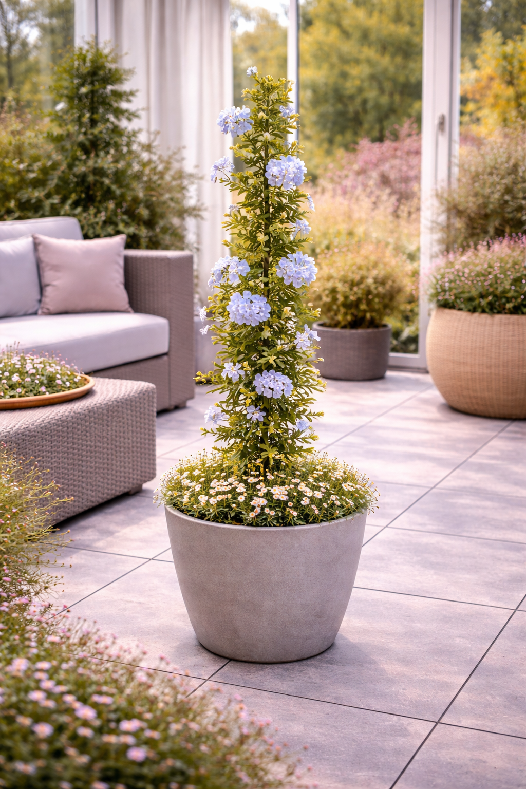 Plumbago auriculata 120–160 cm – Chinesischer Bleiwurz | Blauer Jasmin Kübelpflanze für Garten & Terrasse