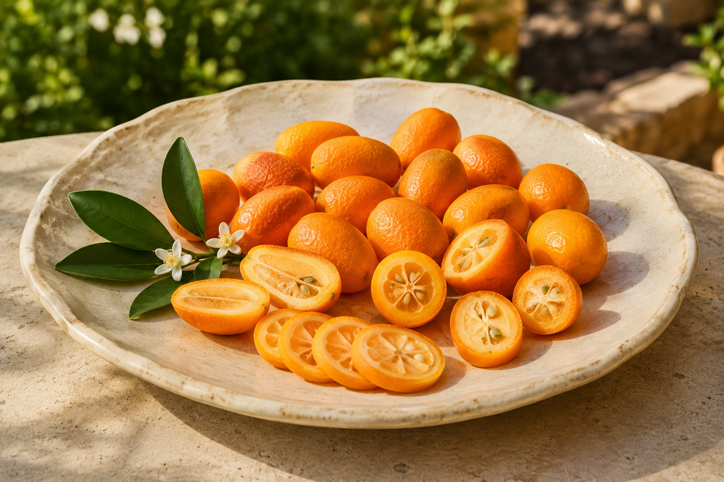 Kumquat-Stämmchen „Nagami“ ca. 50 cm – Fortunella margarita, Zwergorange und mediterraner Zitrusbaum für Balkon & Terrasse