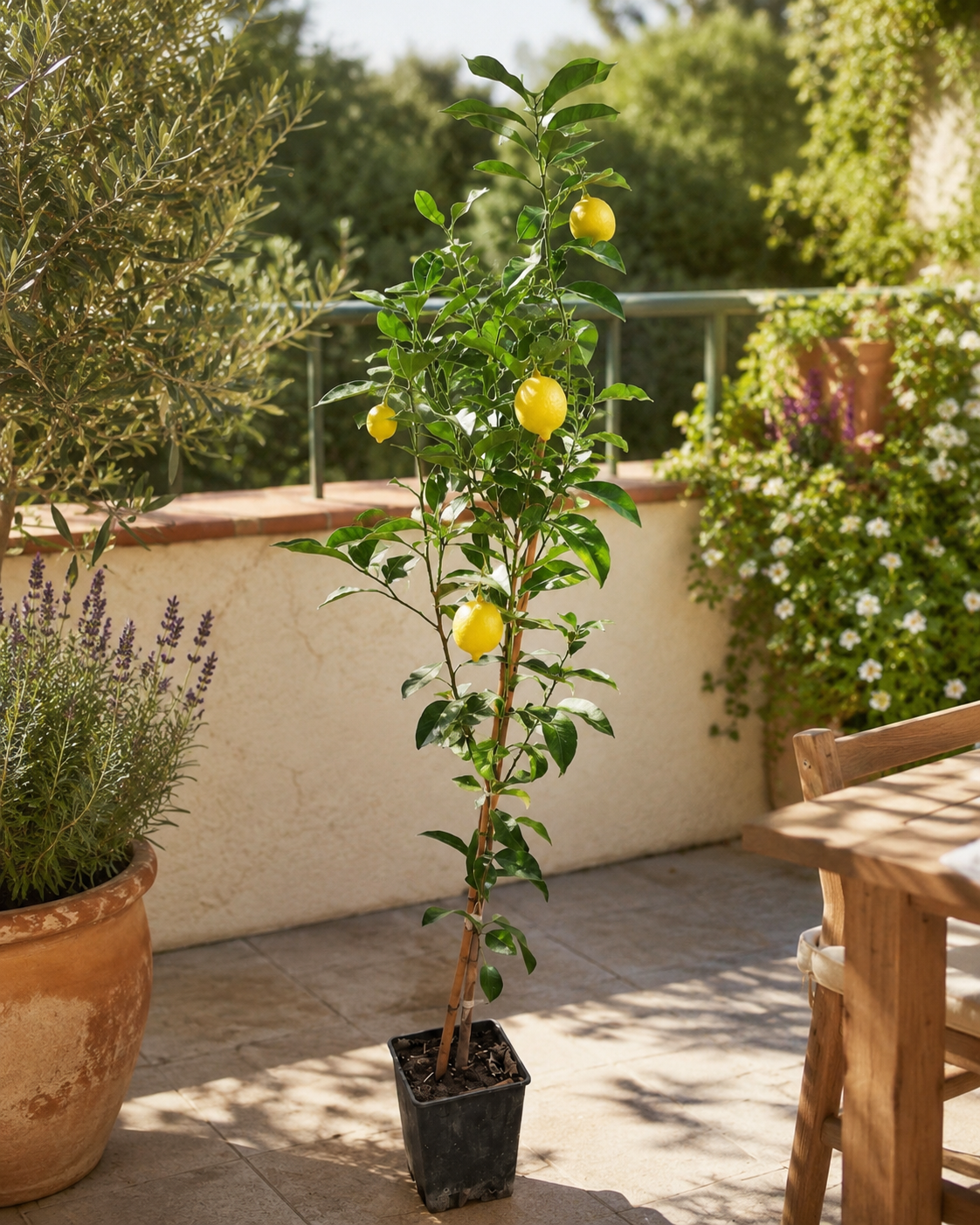 Zitronenbaum 120–140 cm Citrus limon Fino 49 echtes Zitronenbäumchen Mediterraner Zitrusbaum Stämmchen