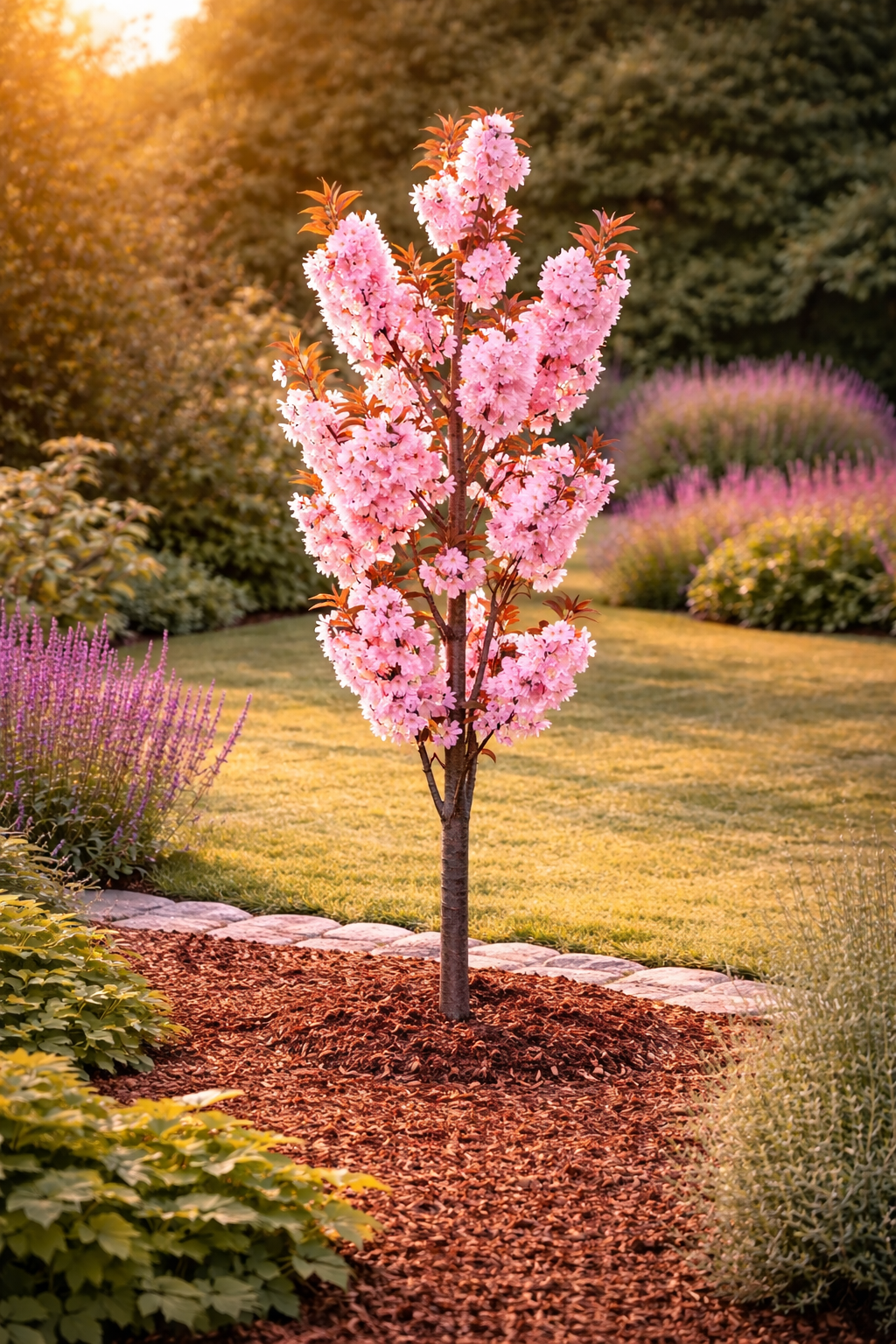 Japanische Zierkirsche Royal Burgundy 100–120 cm – Prunus serrulata rotlaubig Nelkenkirsche Sakura Baum