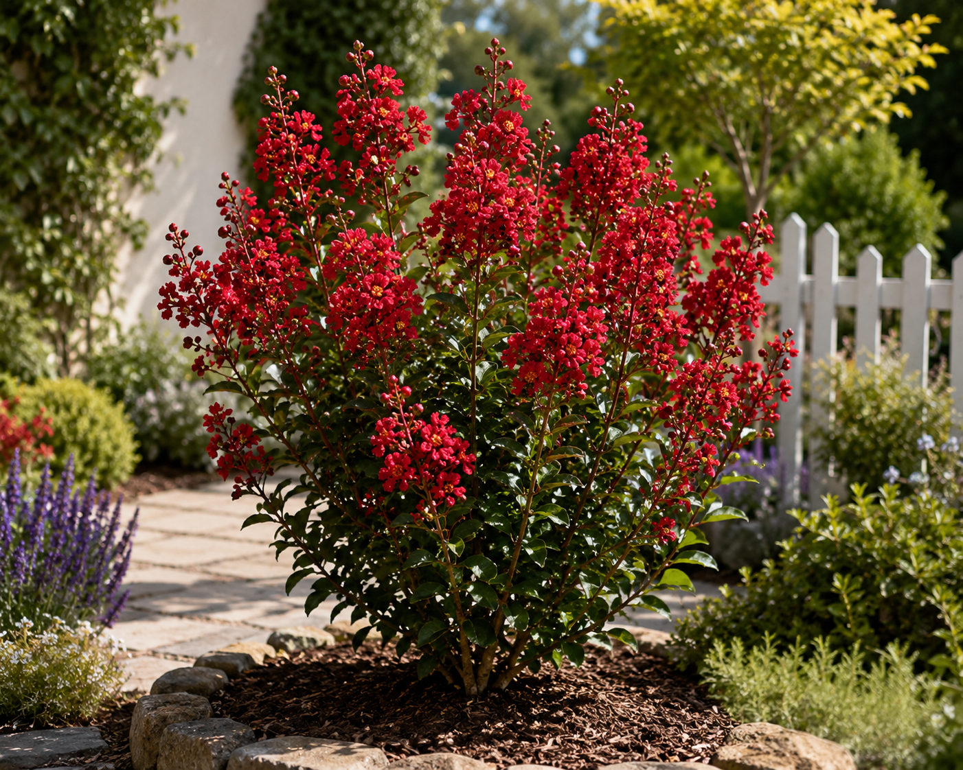 Lagerstroemia indica Red Imperator 40–60 cm – Rote Kreppmyrte – Flieder des Südens für Garten, Kübel und Terrasse