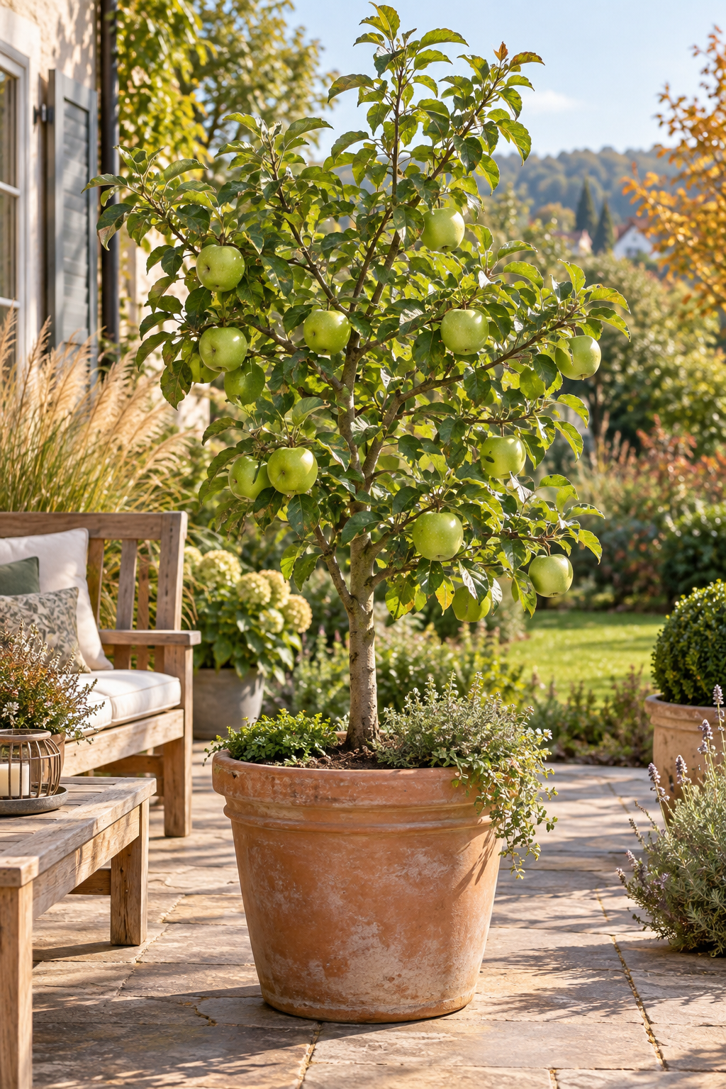 Apfelbaum ‘Granny Smith’ – Malus domestica | Grüner, knackiger Apfel | 100–120 cm inkl. Topf
